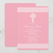 Moderne Keltische Kruis Communie Uitnodiging voor  (Voorkant / Achterkant)