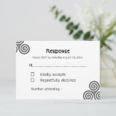 Moderne Keltische symbolen en gebladerte op wit RSVP Kaartje (Staand voorkant)