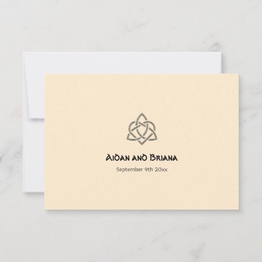 Moderne Keltische symbolen en loof op crème RSVP Kaartje (Achterkant)