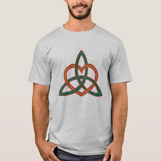 Moderne Keltische Triquetra in Natuurlijke Tonen T-shirt (Voorkant)