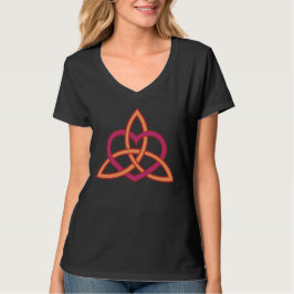 Moderne Keltische Triquetra in Perzik en Roze T-shirt