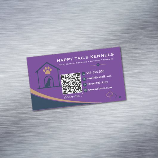 Moderne Kennel QR-code Magnetisch Visitekaartje (Voorbeeld)