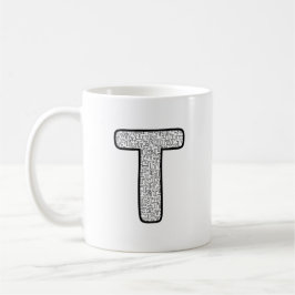 Moderne Keramische Mok met Letter P Monogram