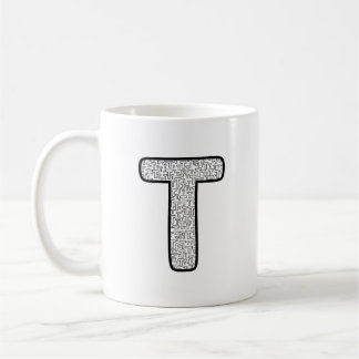 Moderne Keramische Mok met Letter P Monogram