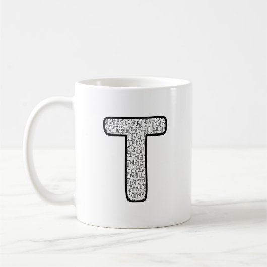 Moderne Keramische Mok met Letter P Monogram (Links)