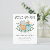 Moderne kerels en luiers Bierfles Baby Shower (Staand voorkant)