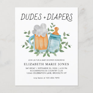 Moderne kerels en luiers Bierfles Baby Shower