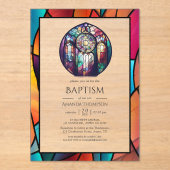 Moderne kerkdoop, toewijding of doop acryl uitnodigingen (Voorkant)