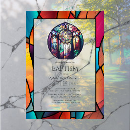 Moderne kerkdoop, toewijding of doop acryl uitnodigingen