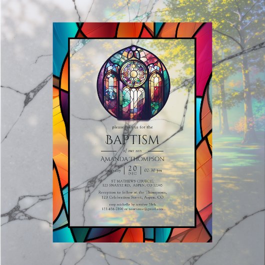 Moderne kerkdoop, toewijding of doop acryl uitnodigingen