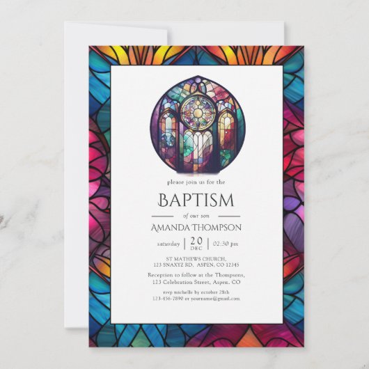 Moderne kerkdoop, toewijding of doop kaart (Voorkant)