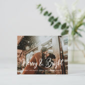 Moderne kerkgeneerlijne en heldere kerstfoto briefkaart (Staand voorkant)