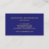 Moderne kernij-blauw goudberoeps visitekaartje (Achterkant)