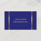 Moderne kernij-blauw goudberoeps visitekaartje (Voorkant)