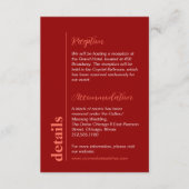 Moderne kersen en helder rood kleurrijke bruiloft  informatiekaartje (Voorkant)