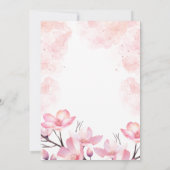 Moderne kersenbloesem bloem roze plons verjaardag kaart (Achterkant)