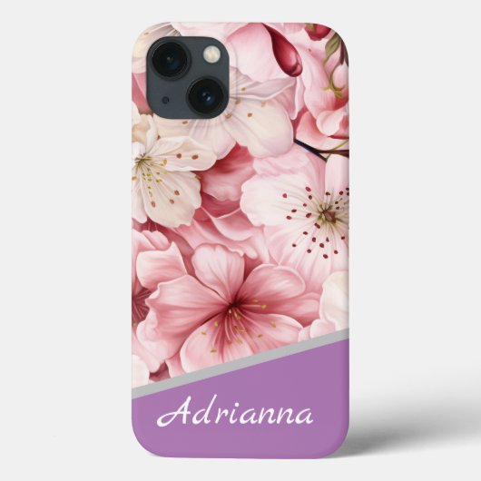 Moderne kersenbloesem bloemen Case-Mate iPhone case (Achterkant)