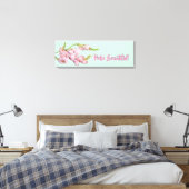 Moderne Kersenbloesems Mintgroen Hallo Schoonheid! Canvas Afdruk (Insitu (Slaapkamer))