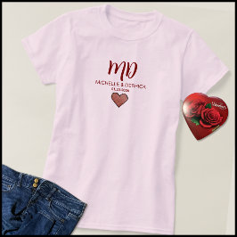 Moderne Kersenrode Monogram Echtgenoot & Echtgenot T-shirt