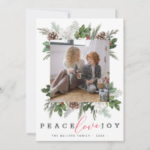 Moderne Kerst 1 Foto Winter Frame Vakantiekaart