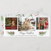 Moderne Kerst 3 Fotocollage Feestdagenkaart (Voorkant / Achterkant)