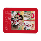 Moderne Kerst 3 Fotocollage Magneet (Horizontaal)