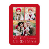 Moderne Kerst 3 Fotocollage Magneet (Verticaal)