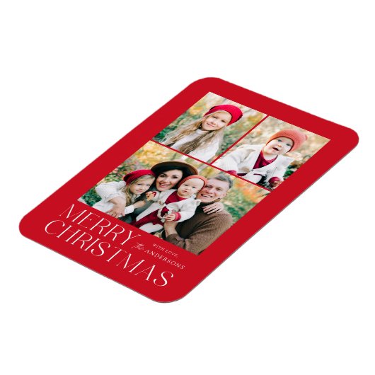 Moderne Kerst 3 Fotocollage Magneet (Linkerzijde)