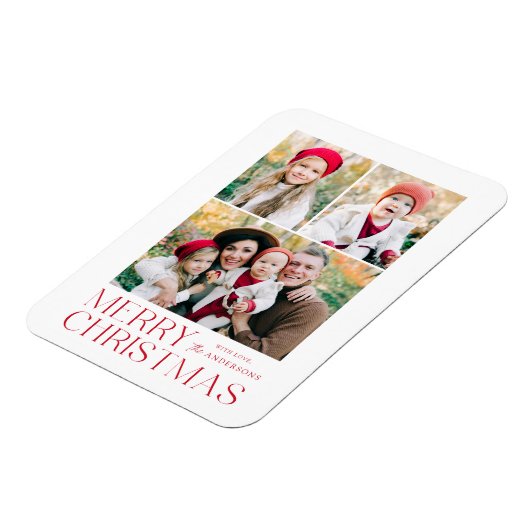 Moderne Kerst 3 Fotocollage Magneet (Linkerzijde)