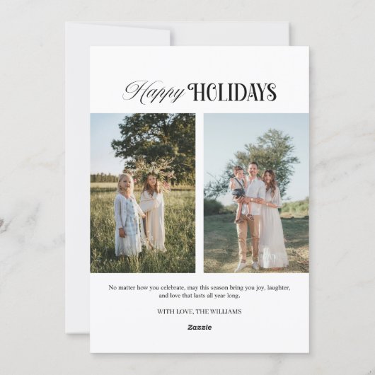 Moderne kerst 3 foto's Kaart (Achterkant)