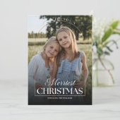 Moderne kerst 3 foto's Kaart (Staand voorkant)