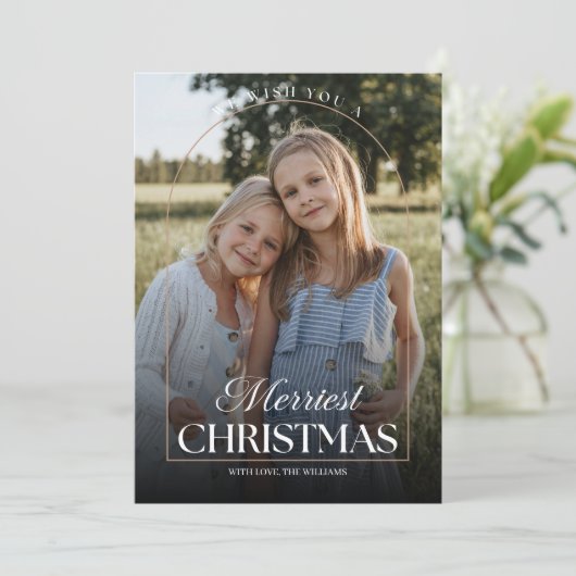 Moderne kerst 3 foto's Kaart (Staand voorkant)