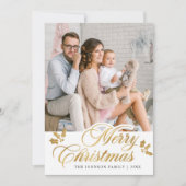 Moderne Kerst 4-begroeting met Merry Feestdagenkaart (Voorkant)