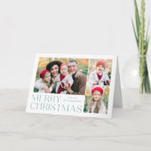 Moderne Kerst 4 Fotocollage Feestdagen Kaart (Voorkant)