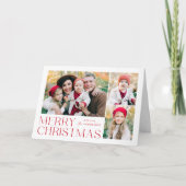Moderne Kerst 4 Fotocollage Feestdagen Kaart (Voorkant)