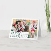 Moderne Kerst 4 Fotocollage Feestdagen Kaart (Voorkant)