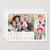 Moderne Kerst 4 Fotocollage Feestdagenkaart (Voorkant)