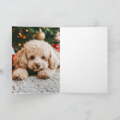 Moderne Kerst 5 Foto Collage Rood Groen Gevouwen Feestdagen Kaart (Binnen)