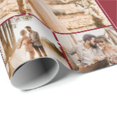 Moderne kerst 5 foto's collage raster rood cadeaupapier (Rol Hoek)