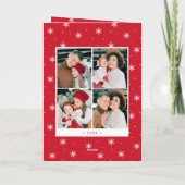 Moderne Kerst 7 Foto collage Feestdagen Kaart (Achterkant)