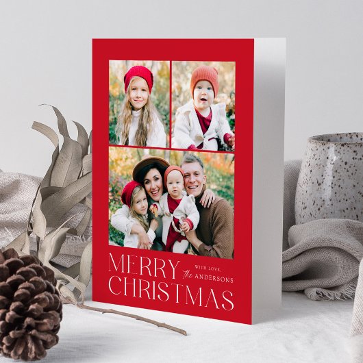 Moderne Kerst 7 Foto collage Feestdagen Kaart