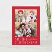 Moderne Kerst 7 Foto collage Feestdagen Kaart (Voorkant)