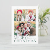 Moderne Kerst 7 Foto collage Feestdagenkaart (Staand voorkant)