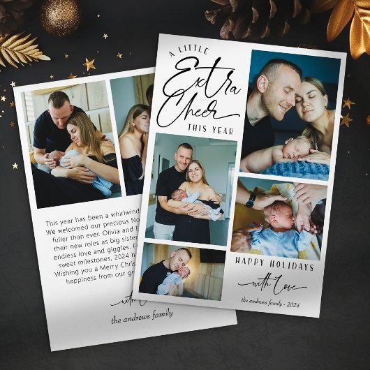 Moderne Kerst Baby Aankondiging Foto Collage