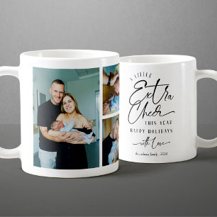 Moderne Kerst Baby Aankondiging Foto Collage Koffiemok