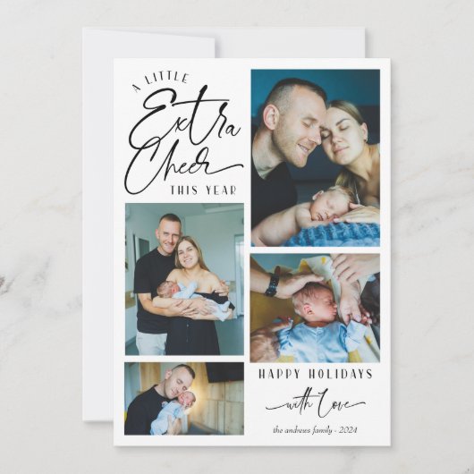 Moderne kerst Baby aankondiging fotocollage (Voorkant)