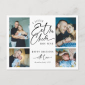 Moderne kerst Baby aankondiging fotocollage Briefkaart (Voorkant)