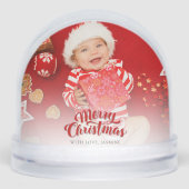 Moderne Kerst Baby Foto's met Mama Feestdagen Sneeuwbol (Voorkant)