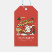 Moderne Kerst Baby zwangerschapsaankondiging Cadeaulabel (Voorkant)