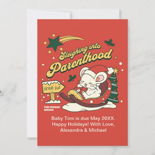 Moderne Kerst Baby zwangerschapsaankondiging Feestdagenkaart (Voorkant)